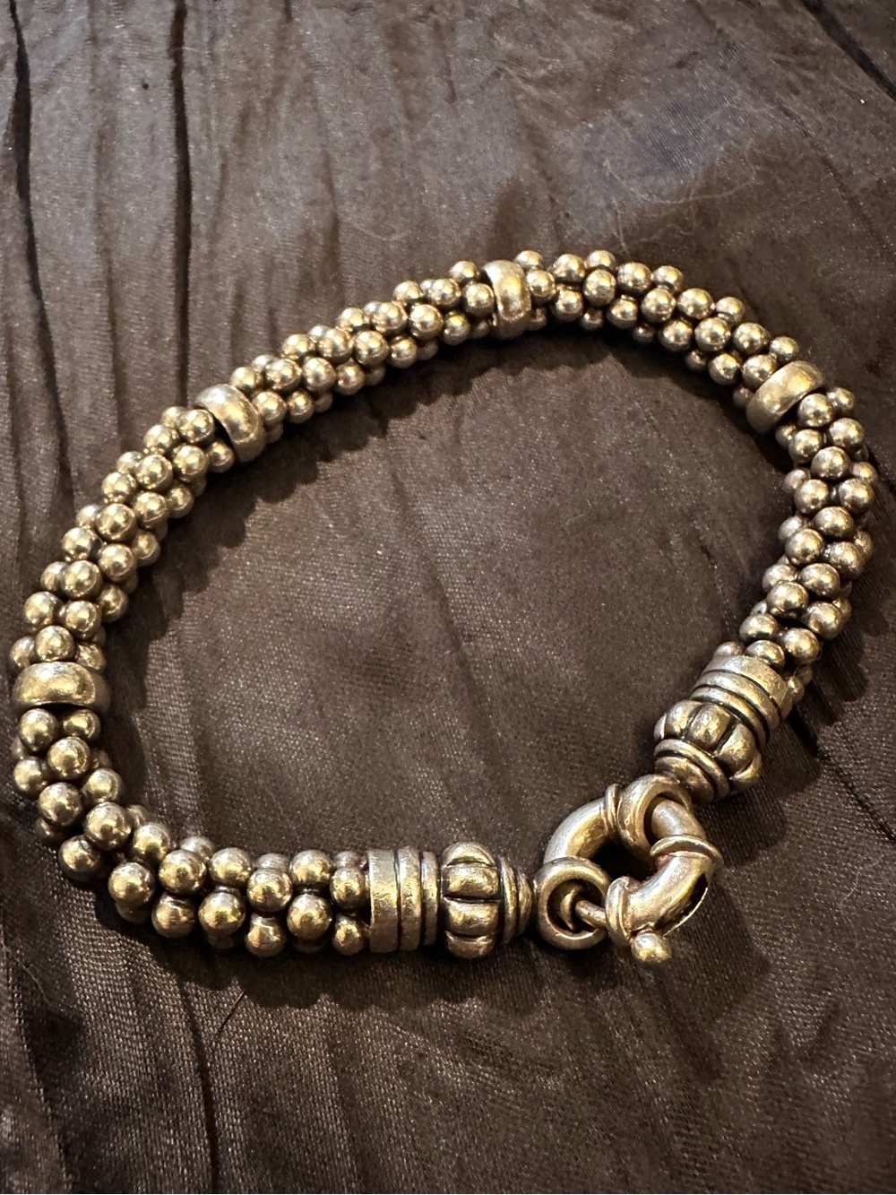 LAGOS - Double-Row Beaded Bracelet in Silver